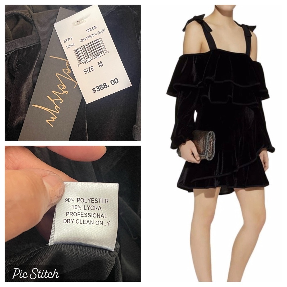 Petersyn‎ Womens Black Velvet
Tasha Velvet Ruffle Dress In Onyx
Size Medium